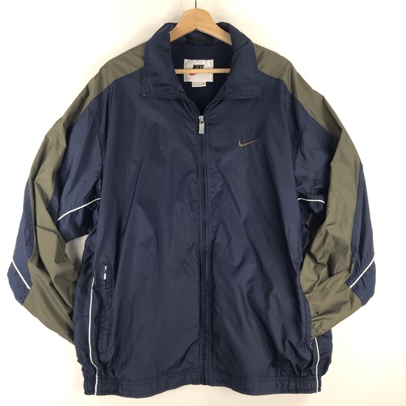 Nike Other - Nike Mens Navy Windbreaker Zip Vented Jacket L